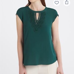 Daniel Rainn Emerald Lace Detail Blouse